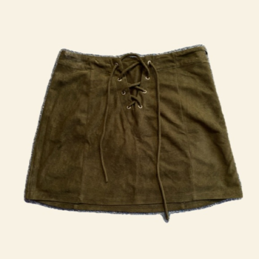 Lace-up Mini Skater Skirt